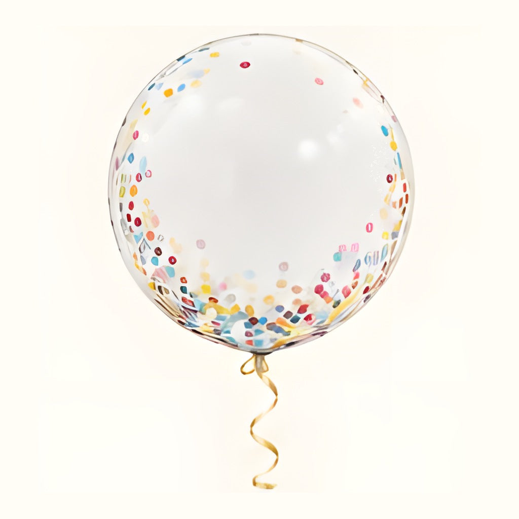 Globo bubble confeti de colores con helio