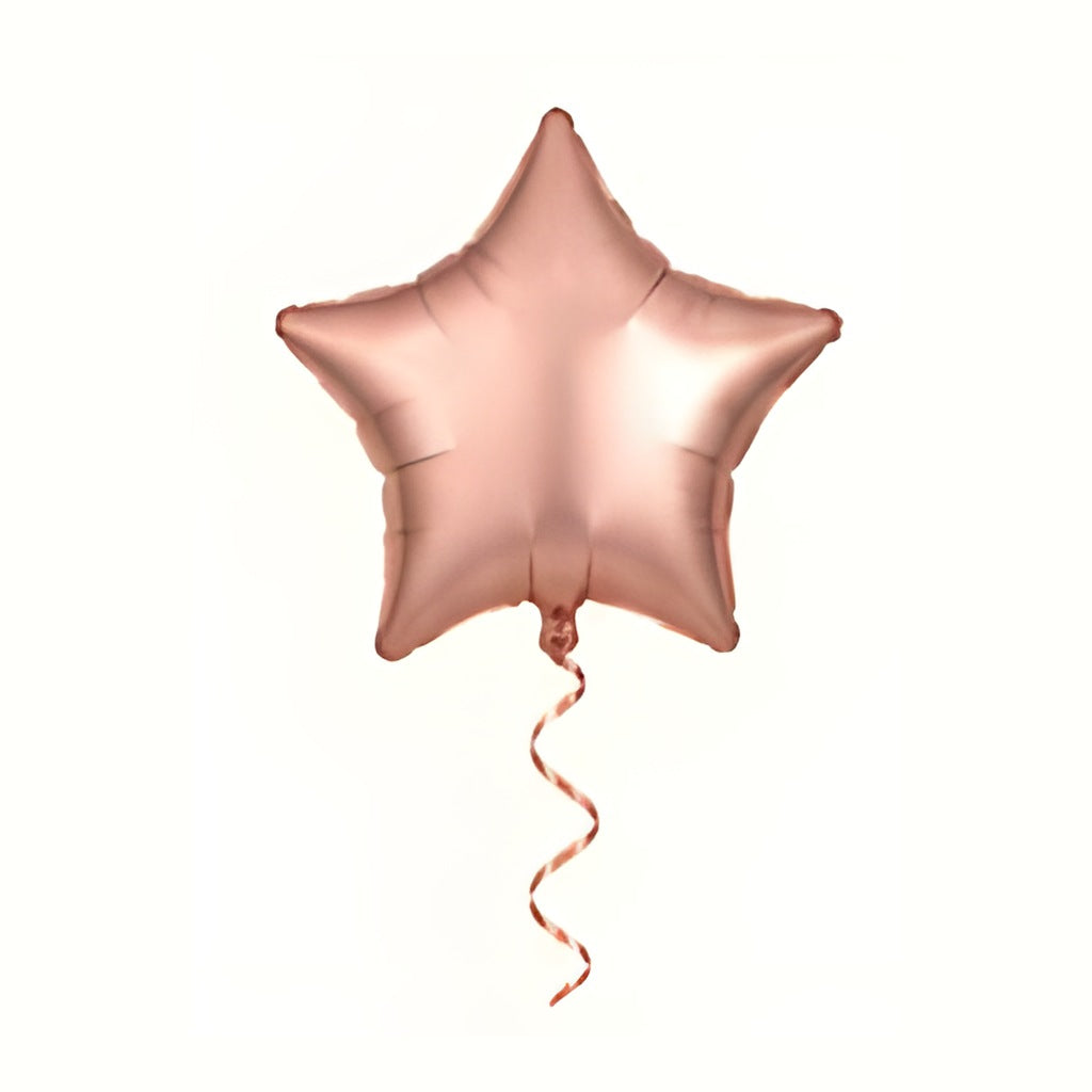 Globo foil estrella rosa dorado con helio
