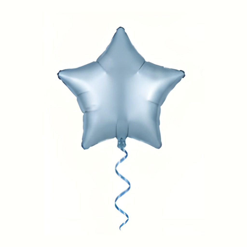 Globo foil estrella azul pastel con helio