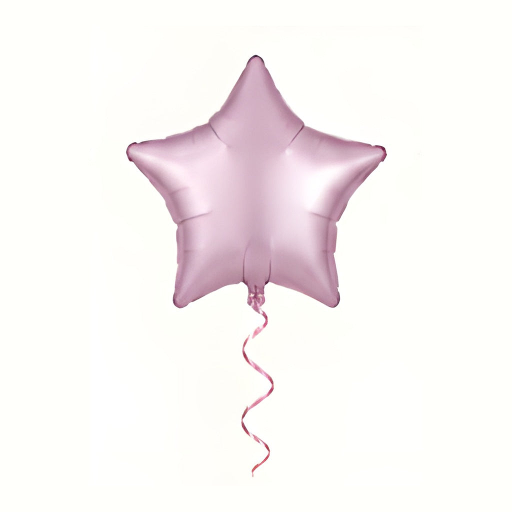 Globo foil estrella rosa pastel con helio