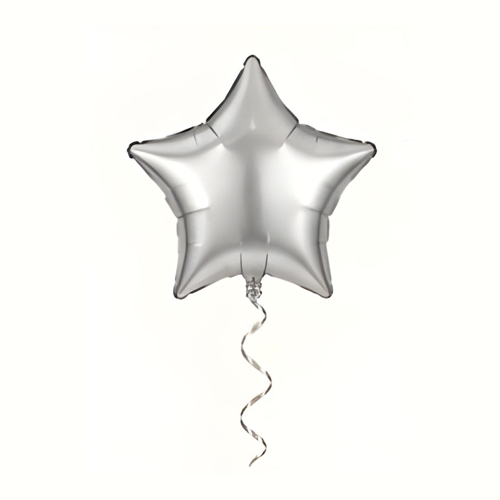 Globo foil estrella plata con helio