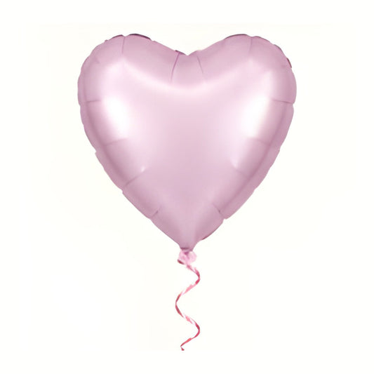 Globo foil corazón rosa pastel con helio