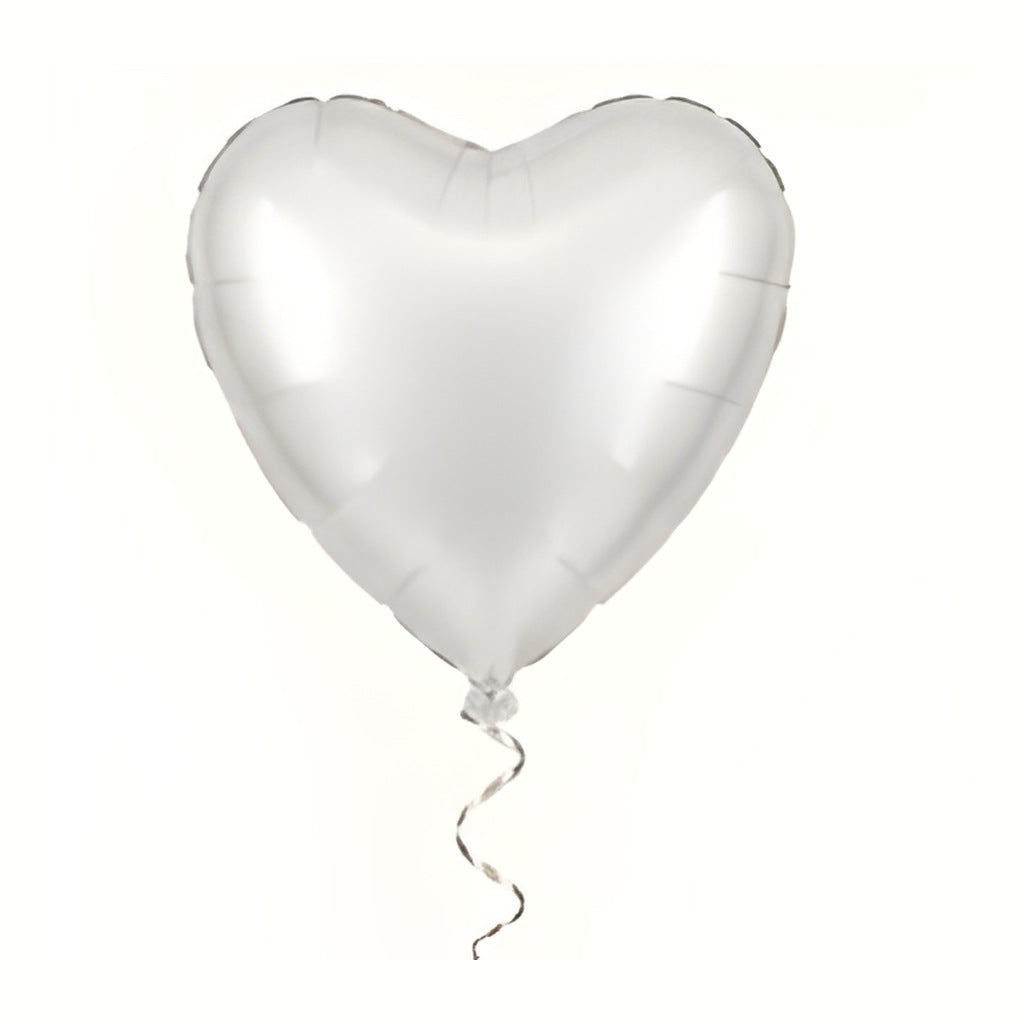 Globo foil corazón blanco satín con helio