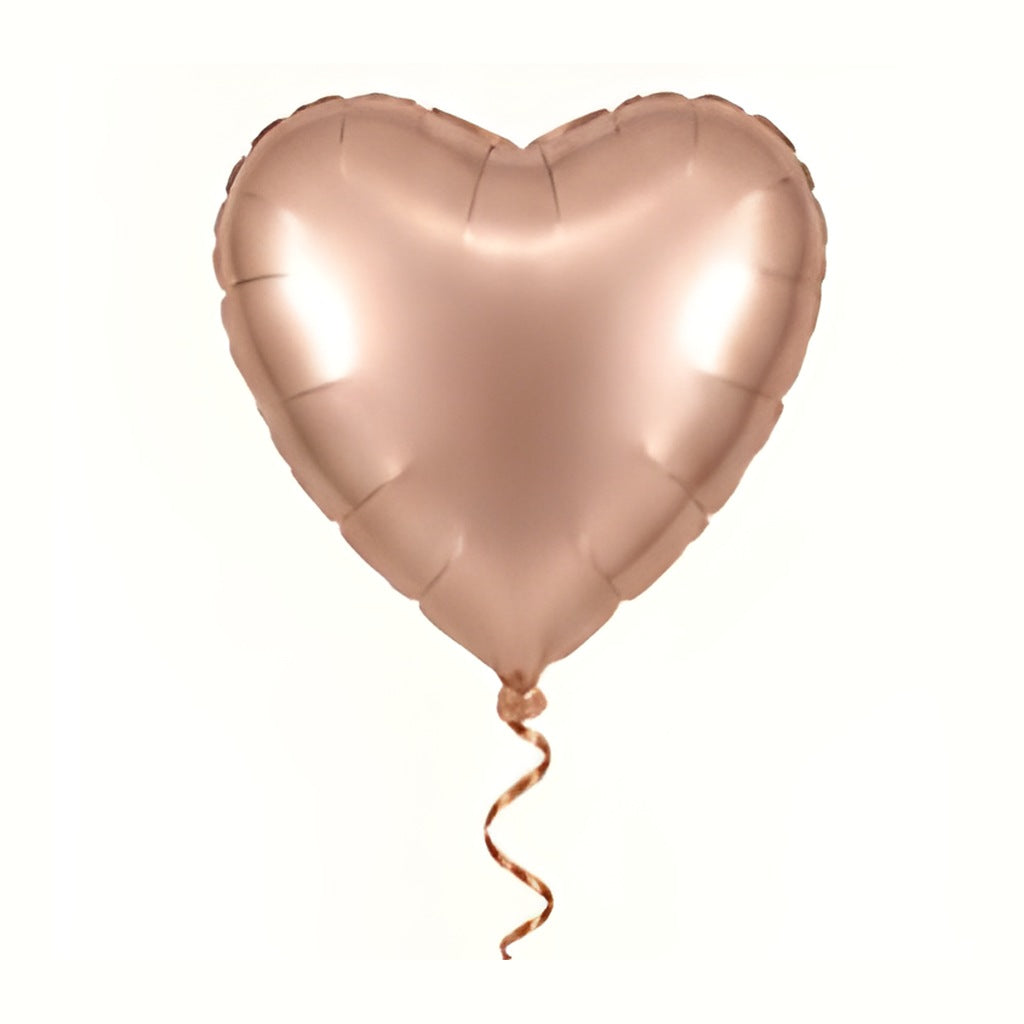 Globo foil corazón rosa oro con helio