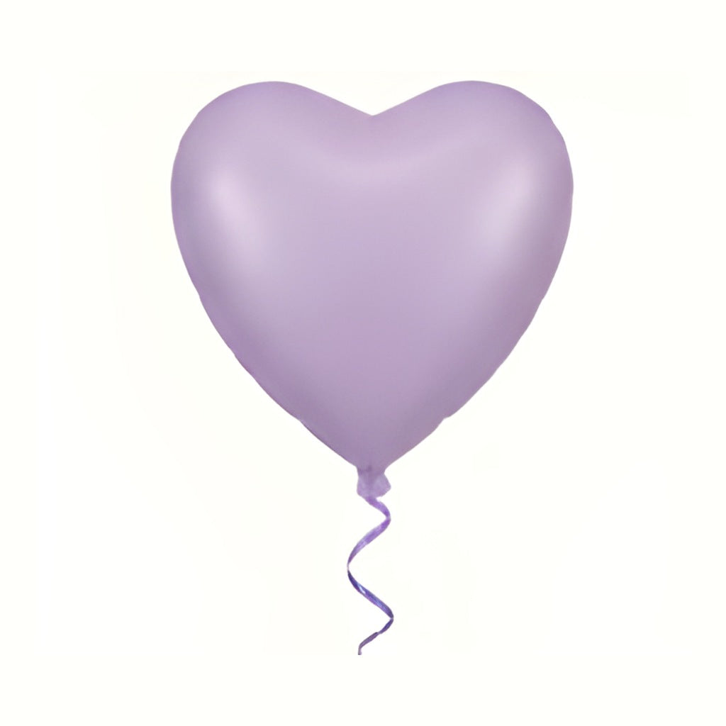 Globo foil corazón lila mate con helio