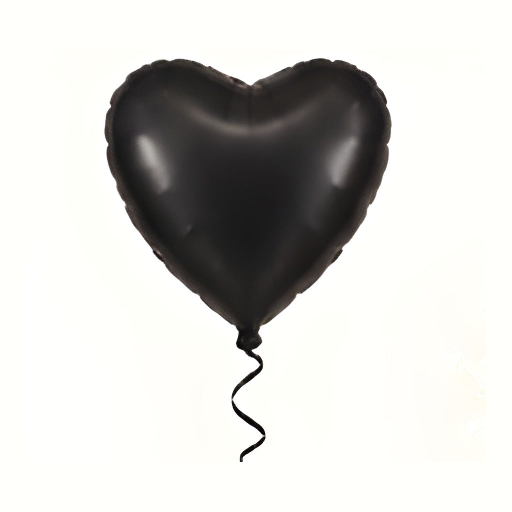 Globo foil corazón negro satín con helio