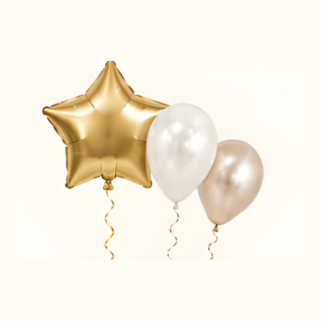 Set de globos con helio - estrella foil y 2 látex