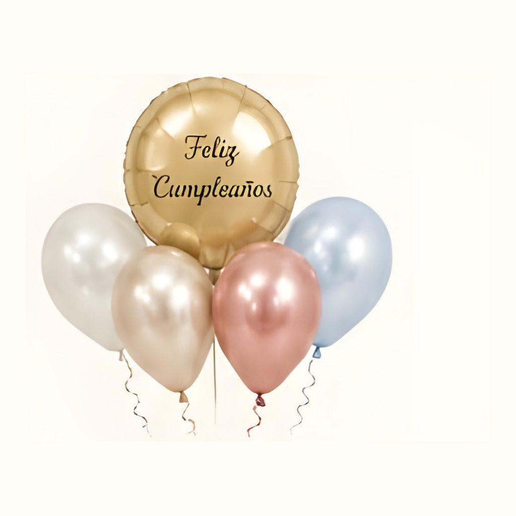 Set de globos con helio - 1 foil y 4 látex