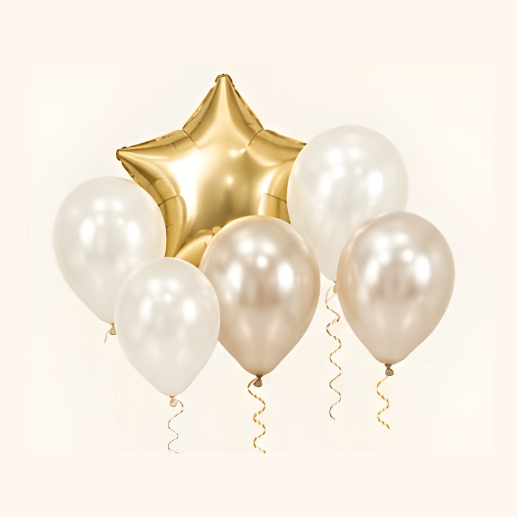 Combinación de globos blanco y champagne
