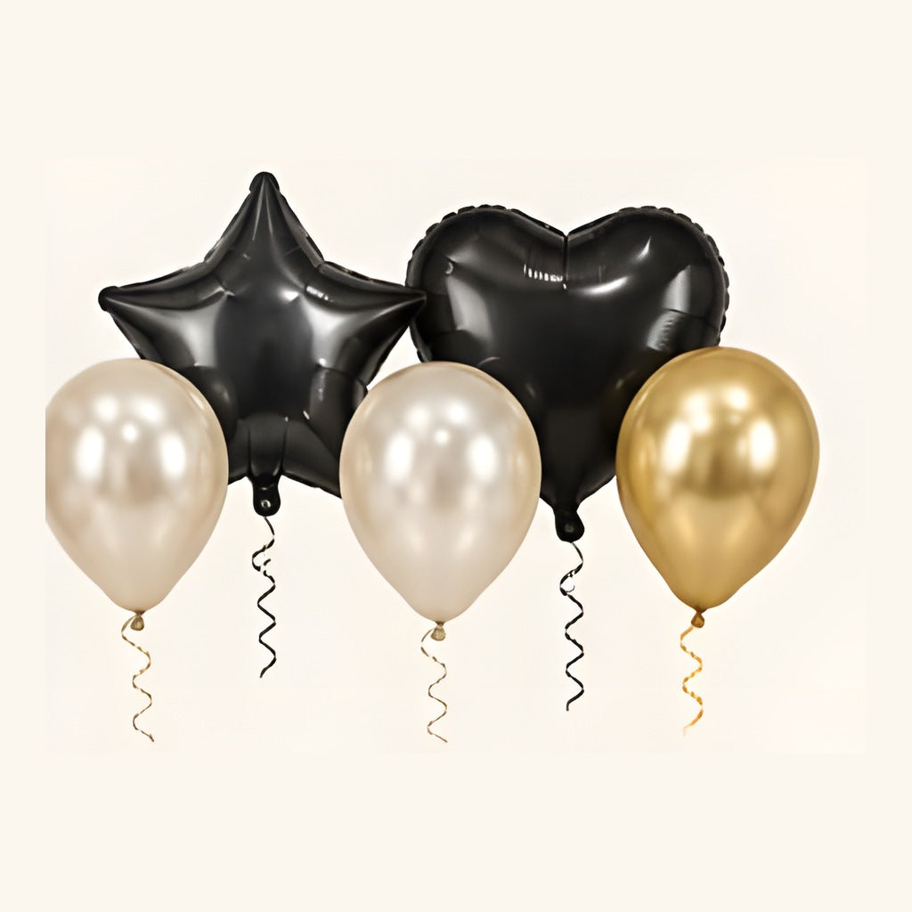 Combinación de globos negro elegante