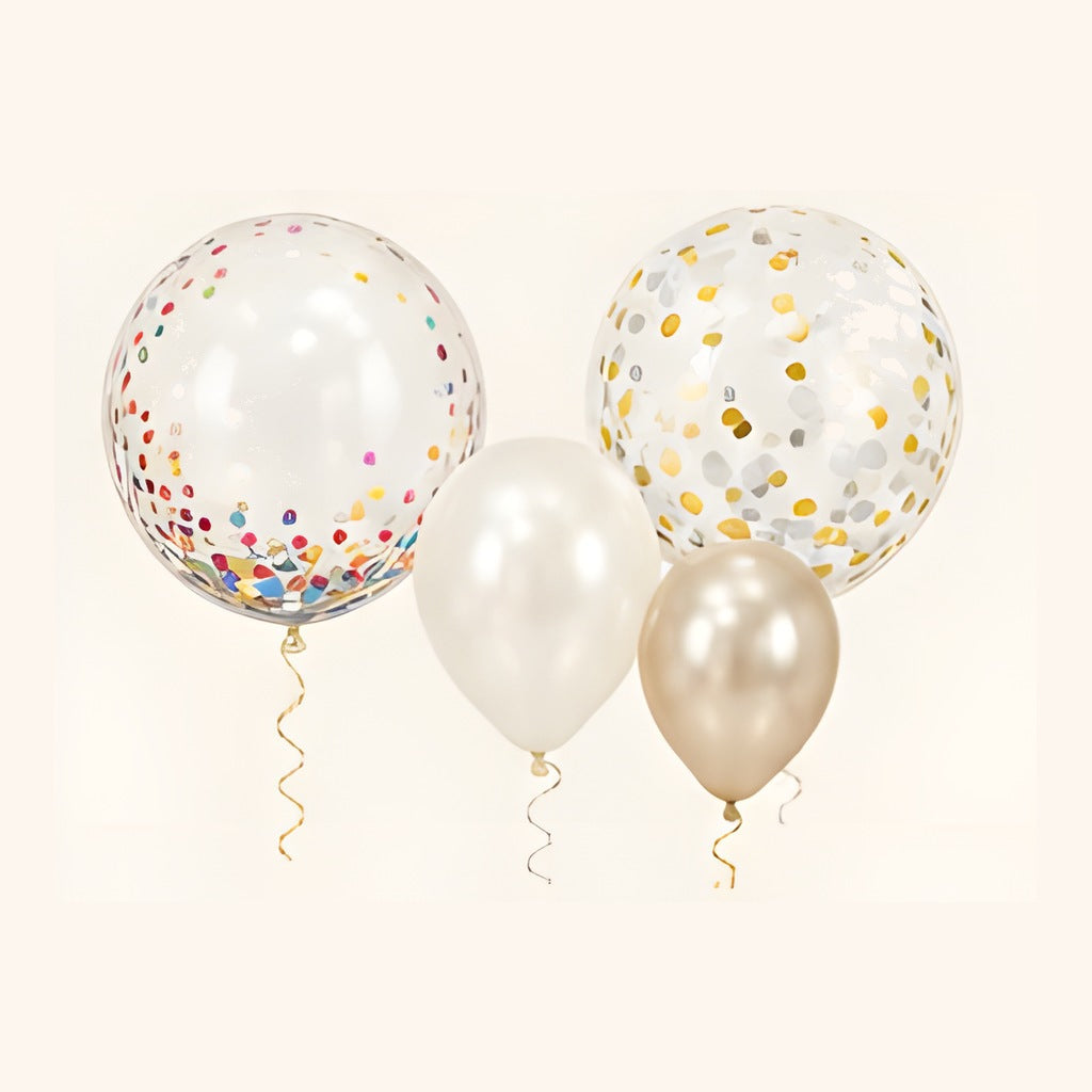 Combinación de globos fiesta confeti