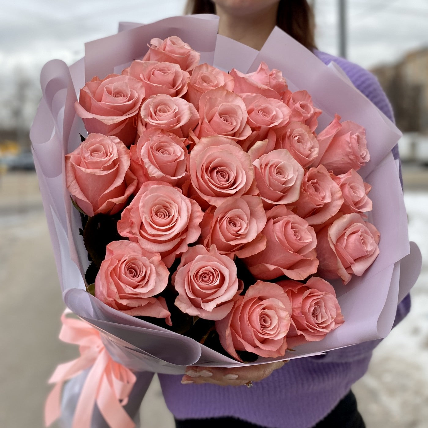 Bouquet with Pink Sweet Roses